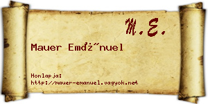 Mauer Emánuel névjegykártya